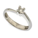 WHITE GOLD SOLITAIRE RING WITH DIAMOND