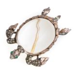 SILVER TRIFARI BROOCH WITH LUCITE ALFRED PHILIPPE