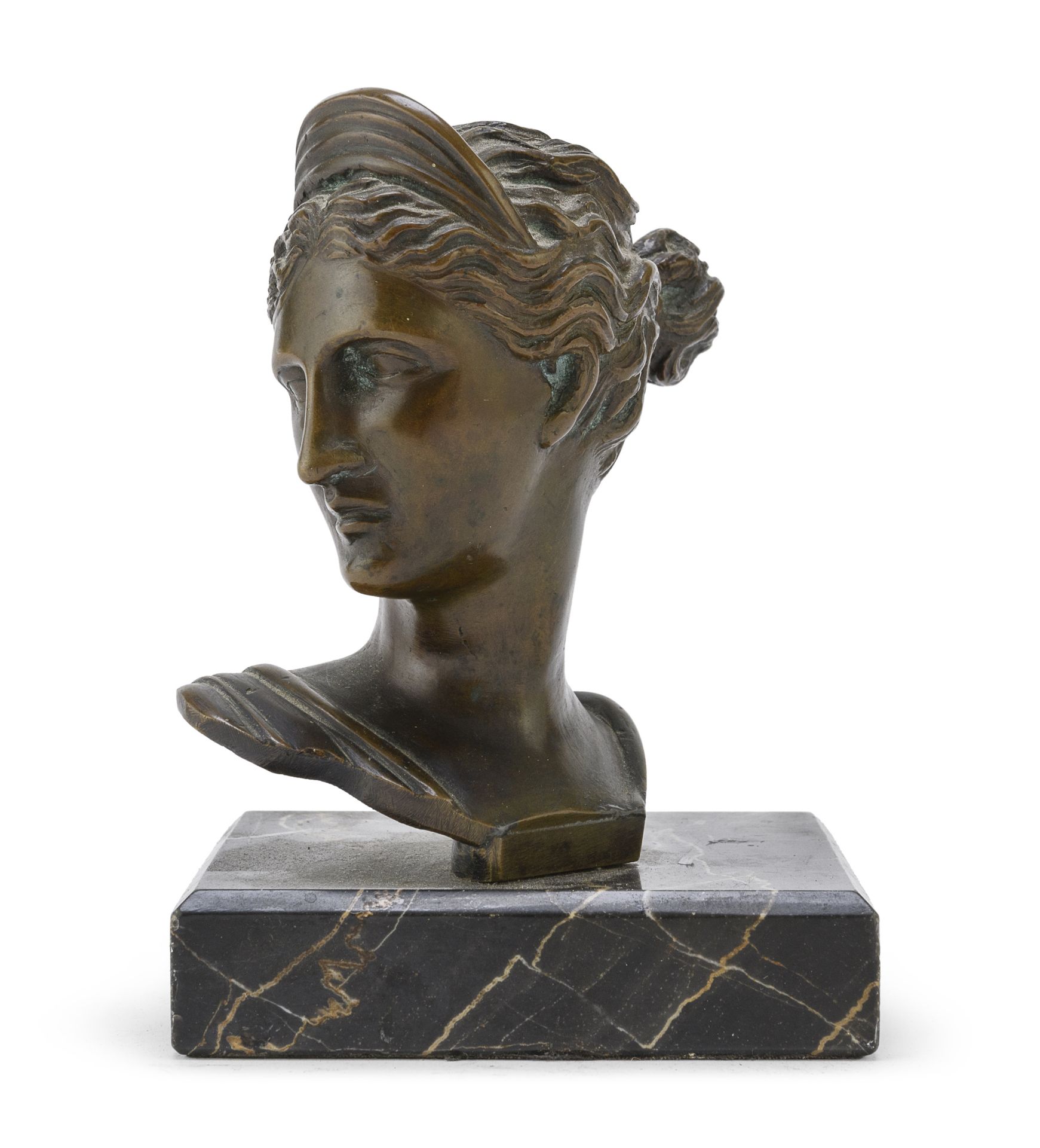 SMALL BRONZE BUST OF DIANA 19TH CENTURY