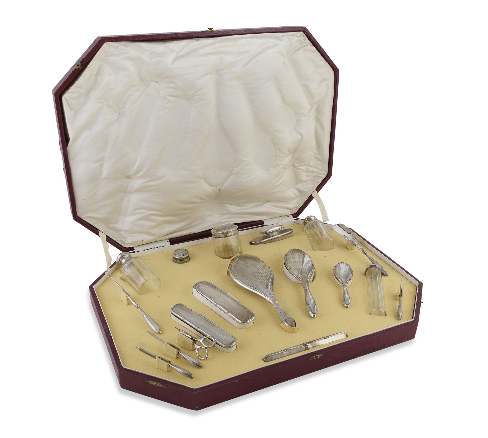 SILVER DRESSING TABLE SET ITALY 1920/1940