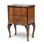 BEDSIDE TABLE IN PURPLE EBONY ELEMENTS OF THE 18TH CENTURY