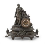 METAL TABLE CLOCK 19TH CENTURY