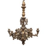 CHANDELIER IN GILTWOOD 19TH CENTURY