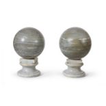 PAIR OF SPHERES IN CIPOLLINO MARBLE 19TH CENTURY