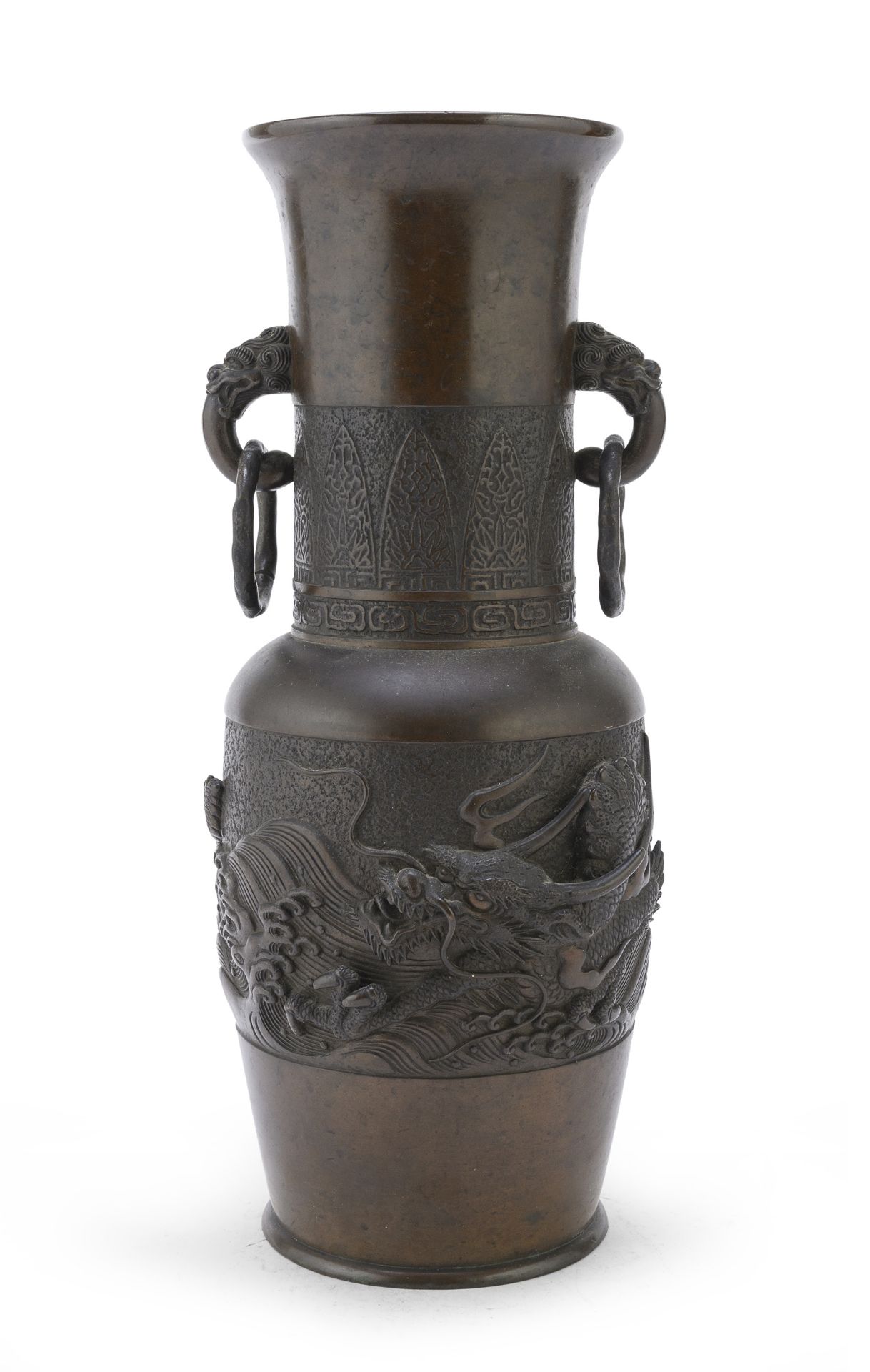 A BRONZE VASE JAPAN LATE 19TH EARLY 20TH CENTURY