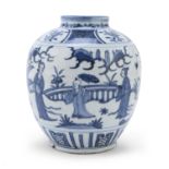 A BLUE AND WHITE PORCELAIN JAR CHINA LATE 19THEARLY 20TH CENTURY