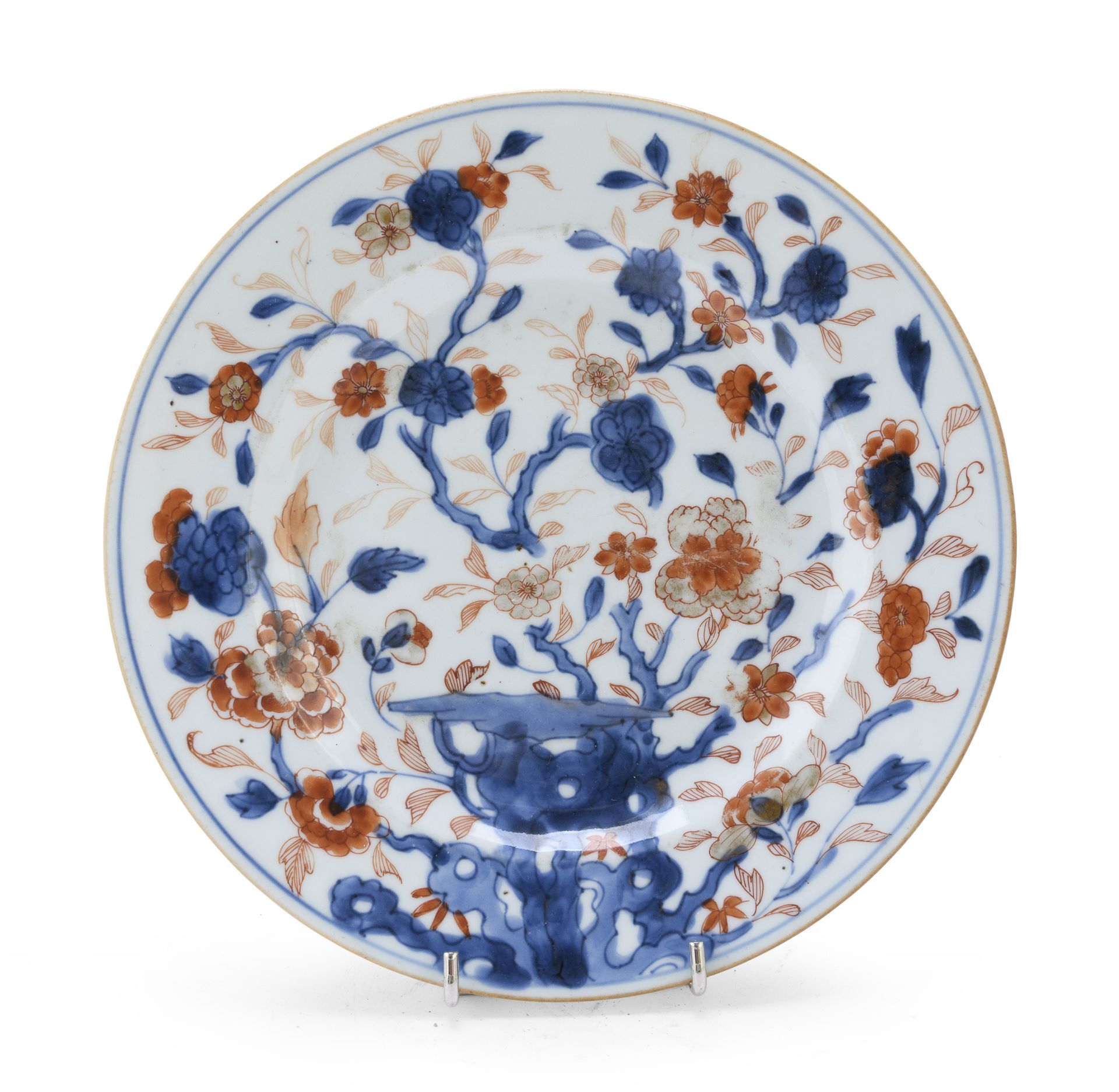 A POLYCHROME-ENAMELED PORCELAIN DISH IN IMARI STYLE CHINA LATE 18TH CENTURY