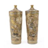 A PAIR OF SATSUMA POLYCHROME VASES JAPAN EARLY 20TH CENTURY