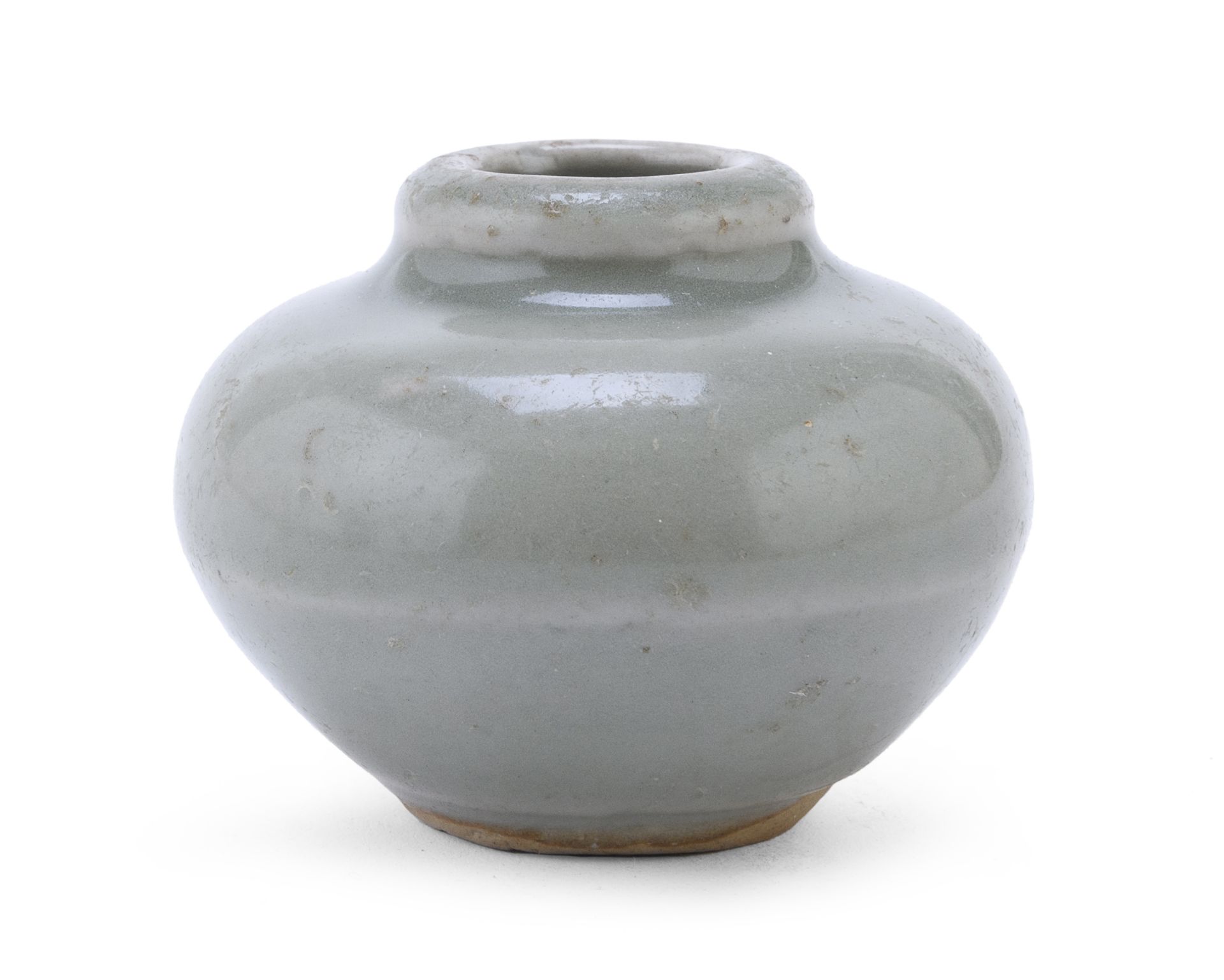 A SMALL LONGQUAN CELADON-GLAZED JAR CHINA 12TH-13TH CENTURY