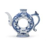 AN UNDERGLAZE BLUE DECORATED PORCELAIN TEA POT CHINA 20TH CENTURY