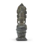 A BRONZE SCULPTURE DEPICTING BUDDHA CAMBODIA 20TH CENTURY