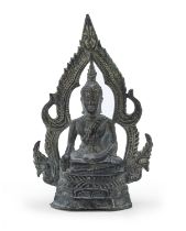 A BRONZE DEPICTION OF BUDDHA THAILAND 20TH CENTURY