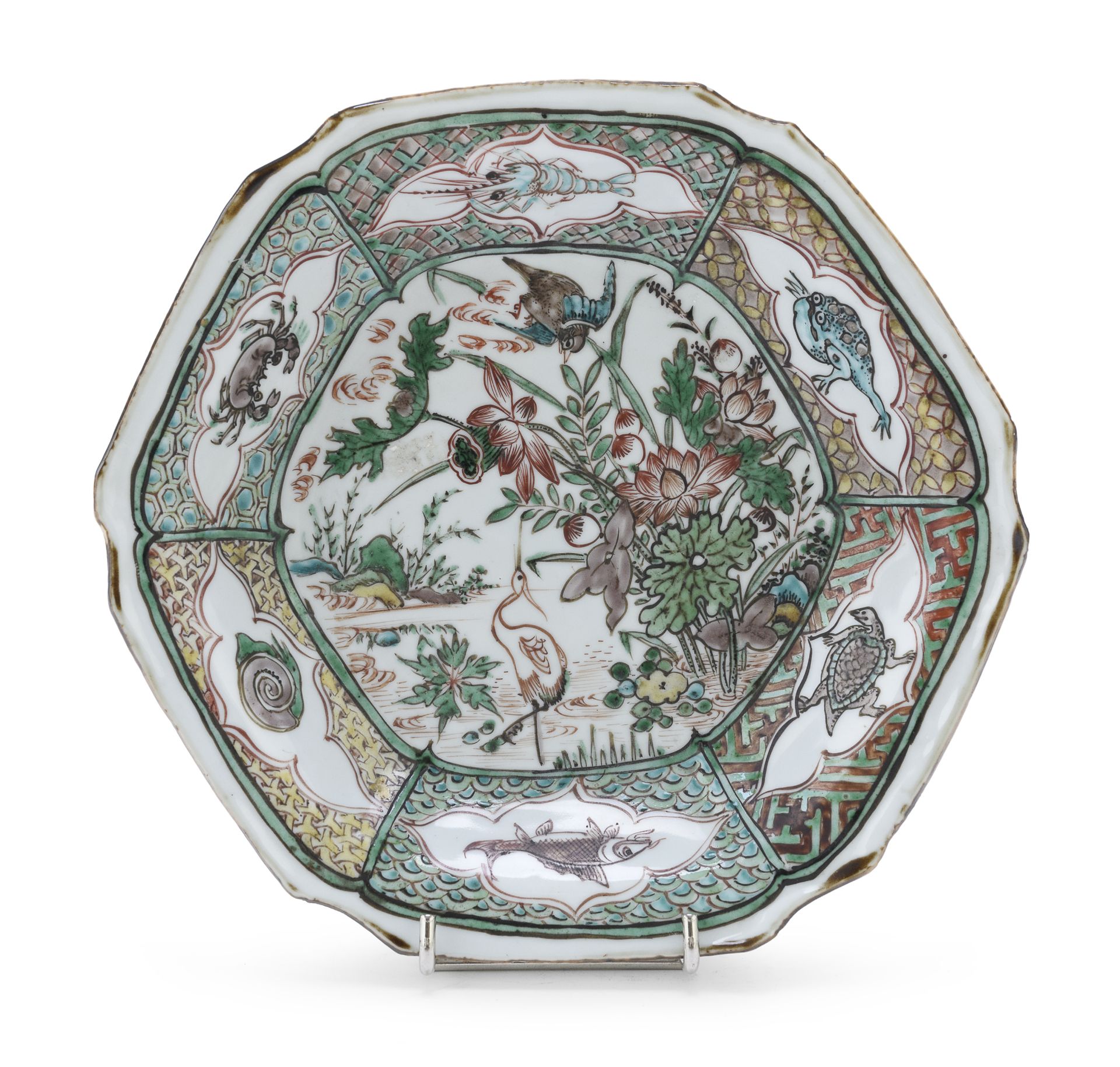 A RARE KO-AKAE POLYCHROME PORCELAIN DISH. CHINA MING DINASTY CHONGZHEN PERIOD (1628 - 1644)