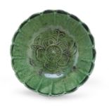 A GREEN-GLAZED CERAMIC BOWL CHINA 13TH-14TH CENTURY
