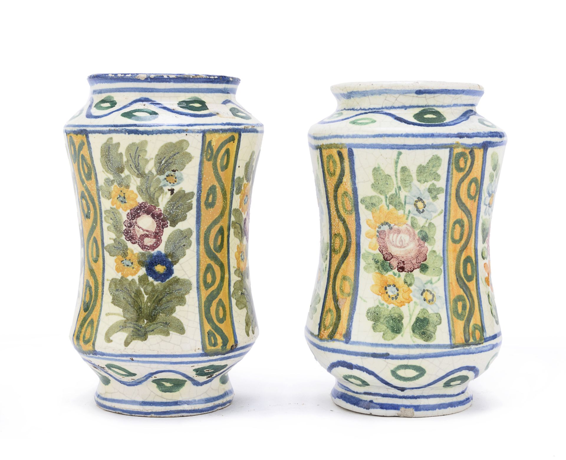 TWO CERAMIC PHARMACY JARS 20TH CENTURY