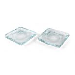 PAIR OF FONTANA ARTE CRYSTAL ASHTRAYS 1960s