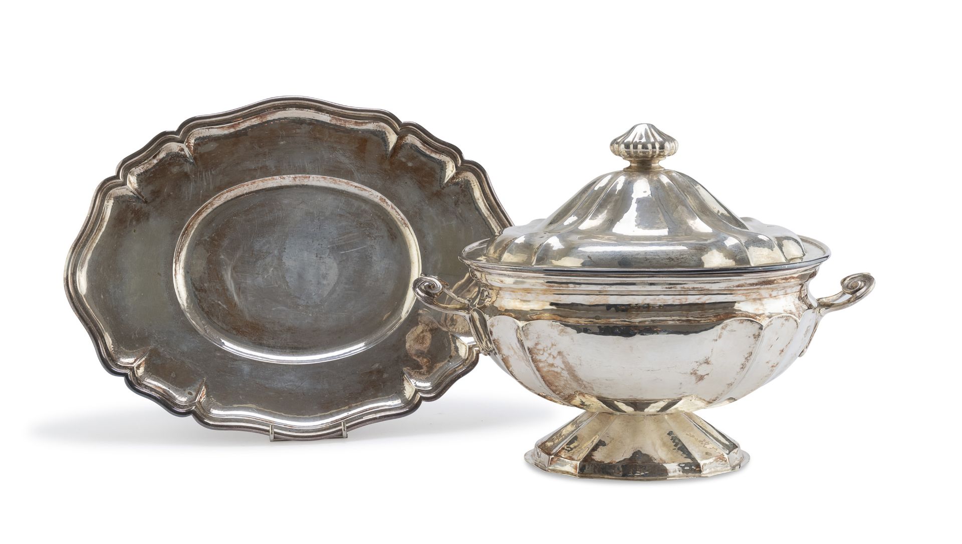 SILVER TUREEN AND PLATE VICENZA POST 1968