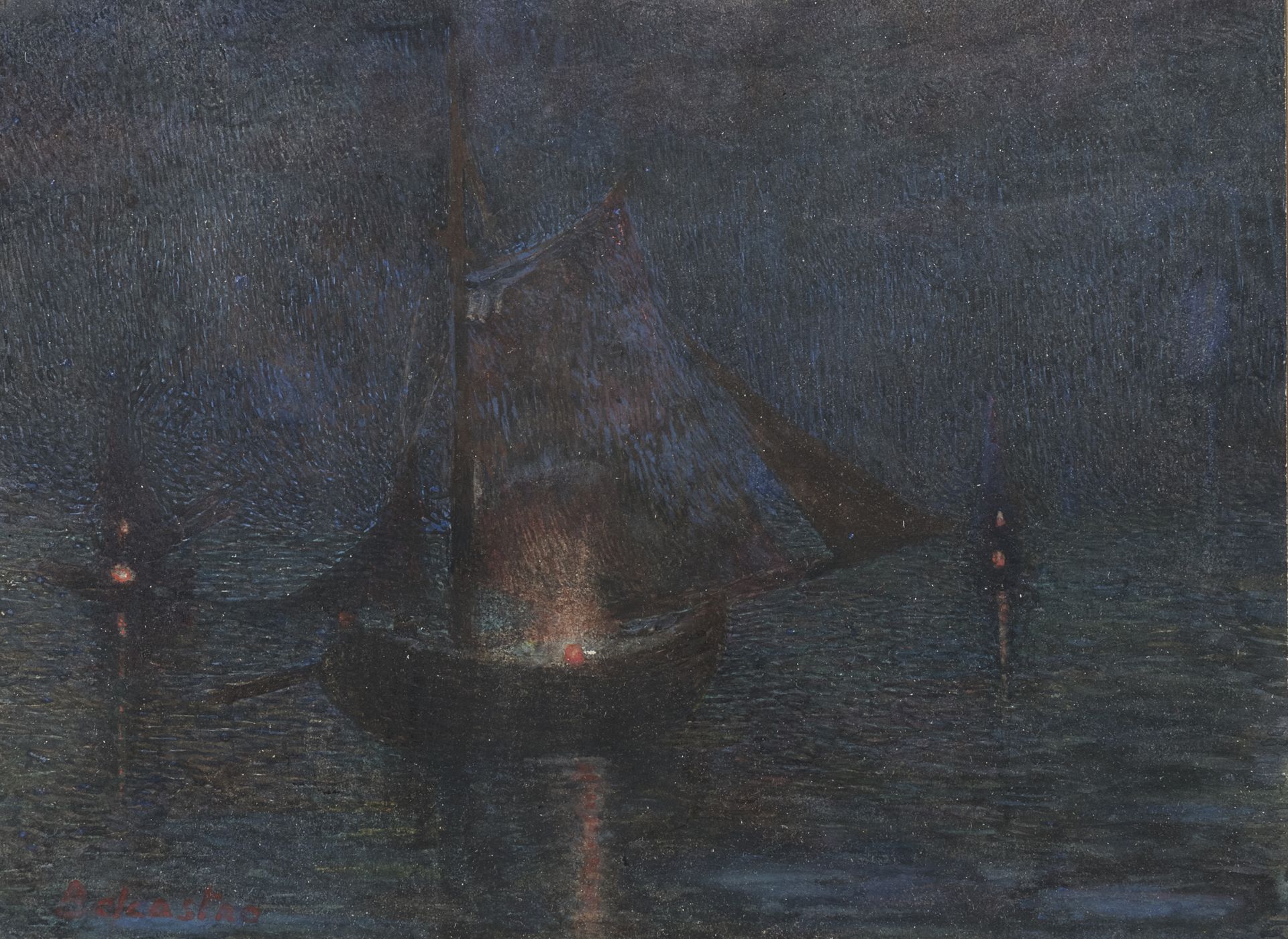 PASTEL DRAWING BY ALFREDO BELCASTRO 1912