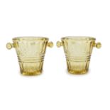 PAIR OF GLASS ICE BUCKETS EARLY 20TH CENTURY