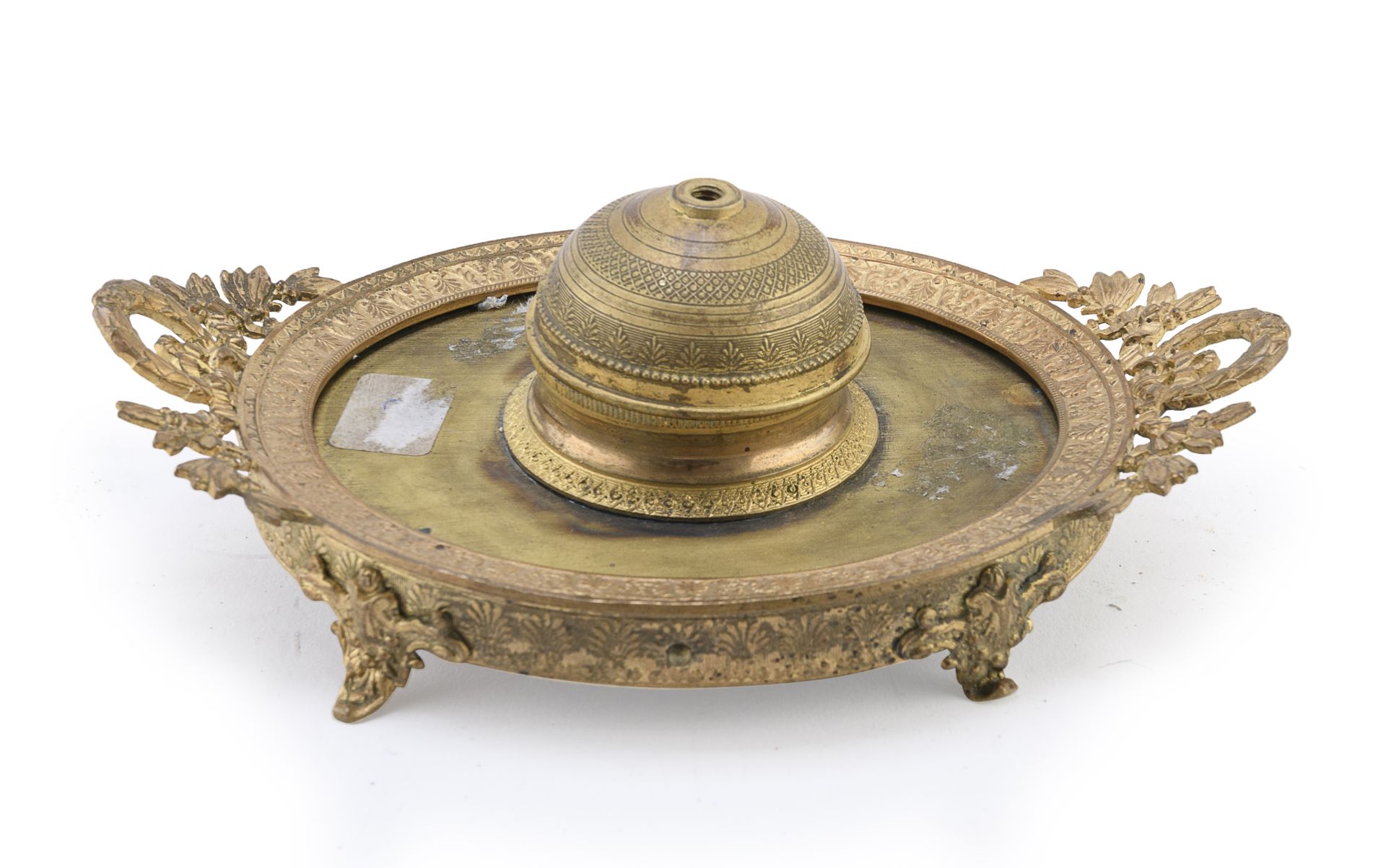 MIGNON INKWELL IN BRONZE AND GILT METAL EMPIRE PERIOD