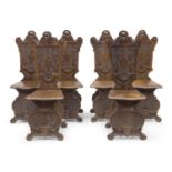 SIX WALNUT CHAIRS LATE 19th CENTURY