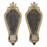 PAIR OF GILTWOOD MIRRORS PROBABLY BOLOGNA 19TH CENTURY