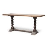 WALNUT REFECTORY TABLE EARLY 20TH CENTURY