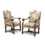 PAIR OF ARMCHAIRS WITH TAPESTRY 19th CENTURY