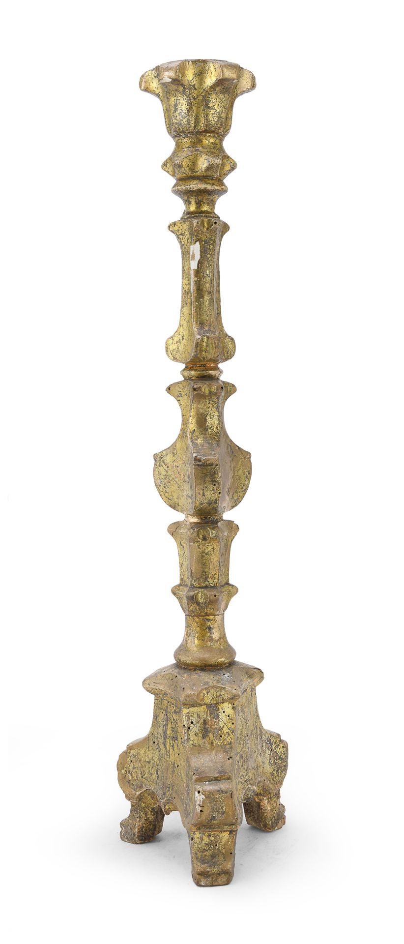 CANDLESTICK IN GILTWOOD NAPLES 18th CENTURY