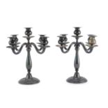 PAIR OF SILVER CANDLESTICKS PADUA POST 1968