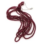 BEAUTIFUL SIX STRING RUBY NECKLACE