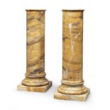 BEAUTIFUL PAIR OF COLUMNS IN YELLOW SIENA MARBLE EARLY 20TH CENTURY