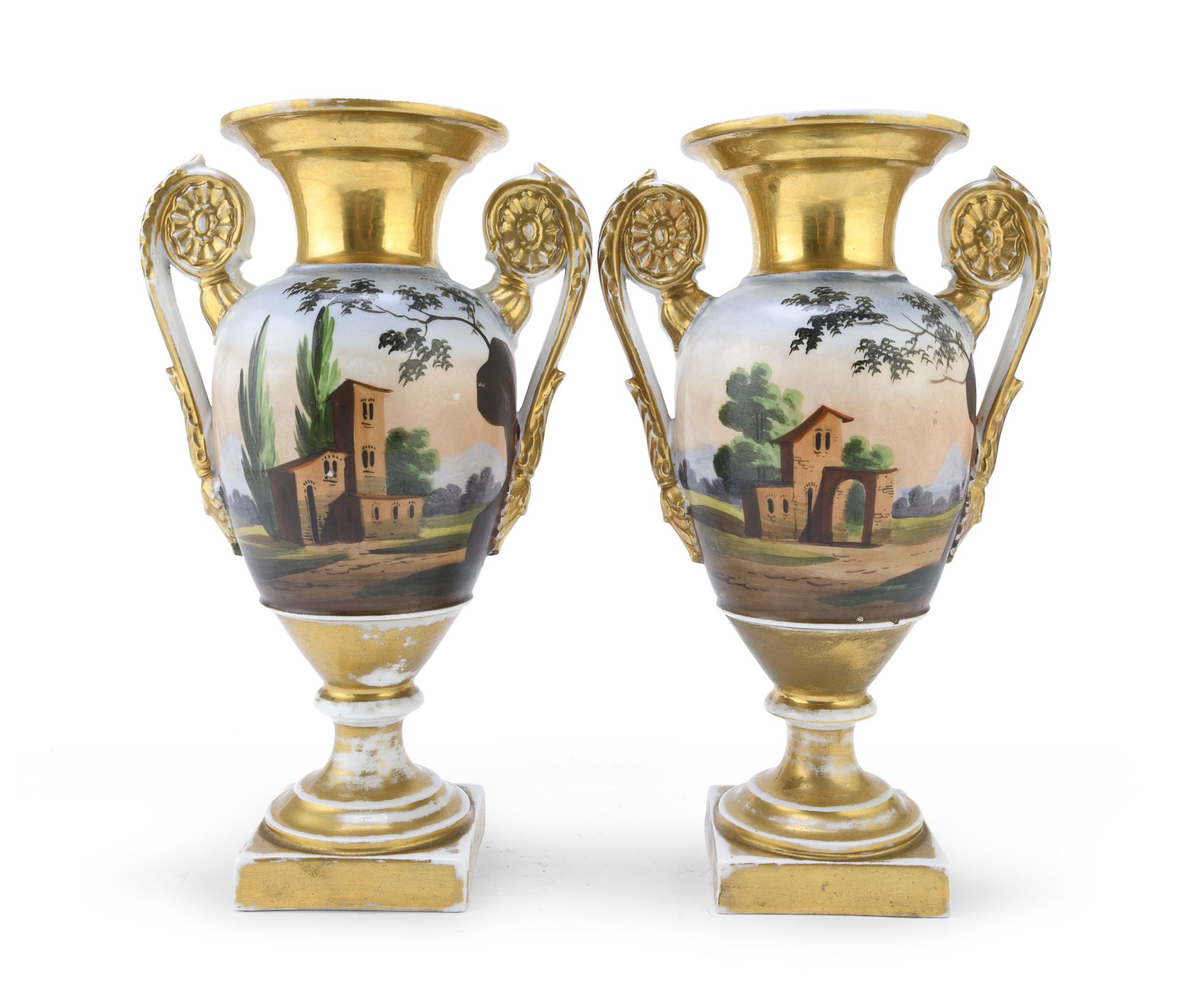 PAIR OF PORCELAIN VASES 19th CENTURY - Image 2 of 2