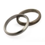 TWO SILVER WEDDING RINGS