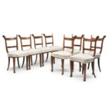 EIGHT WALNUT CHAIRS 19th CENTURY