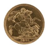 STERLING GOLD COIN 1891