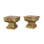 PAIR OF GILTWOOD BASES LATE 18th CENTURY