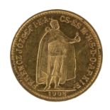 COIN OF TEN KORONA HUNGARY FRANCIS GIUSEPPE I 1908
