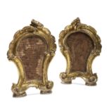 PAIR OF ALTAR CARDS IN GILTWOOD 18th CENTURY