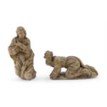 TWO ITALIAN ALABASTER SCULPTURES 18TH CENTURY