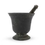 BRONZE MORTAR AND PESTLE 18th CENTURY