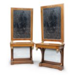 BEAUTIFUL PAIR OF CONSOLES WITH MIRRORS PROBABLY LUCCA EARLY 19TH CENTURY