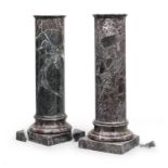 BEAUTIFUL PAIR OF COLUMNS IN FIOR DI PESCO MARBLE EARLY 20TH CENTURY