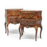 PAIR OF BEDSIDE TABLES IN VIOLET EBONY SICILY 19th CENTURY