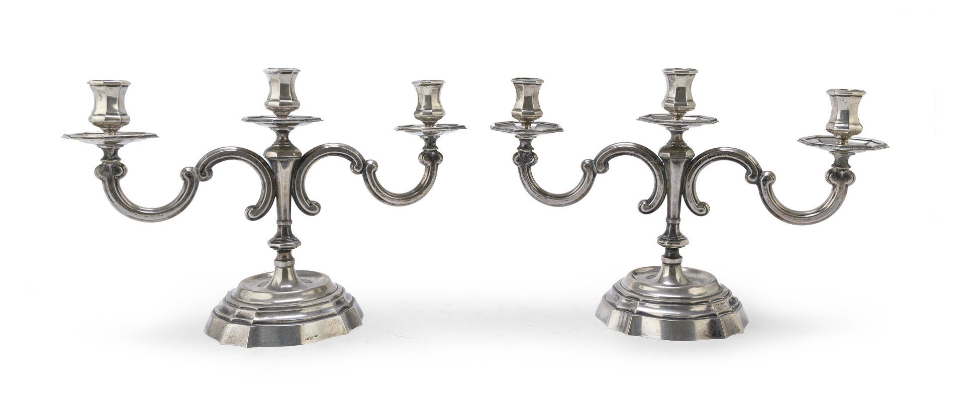 PAIR OF SMALL SILVER CANDLESTICKS FLORENCE 1970 ca.