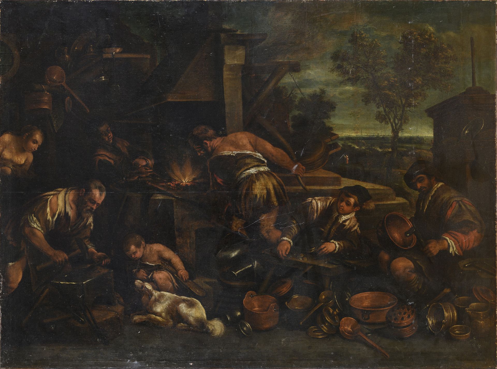 OIL PAINTING FROM THE CIRCLE OF FRANCESCO BASSANO