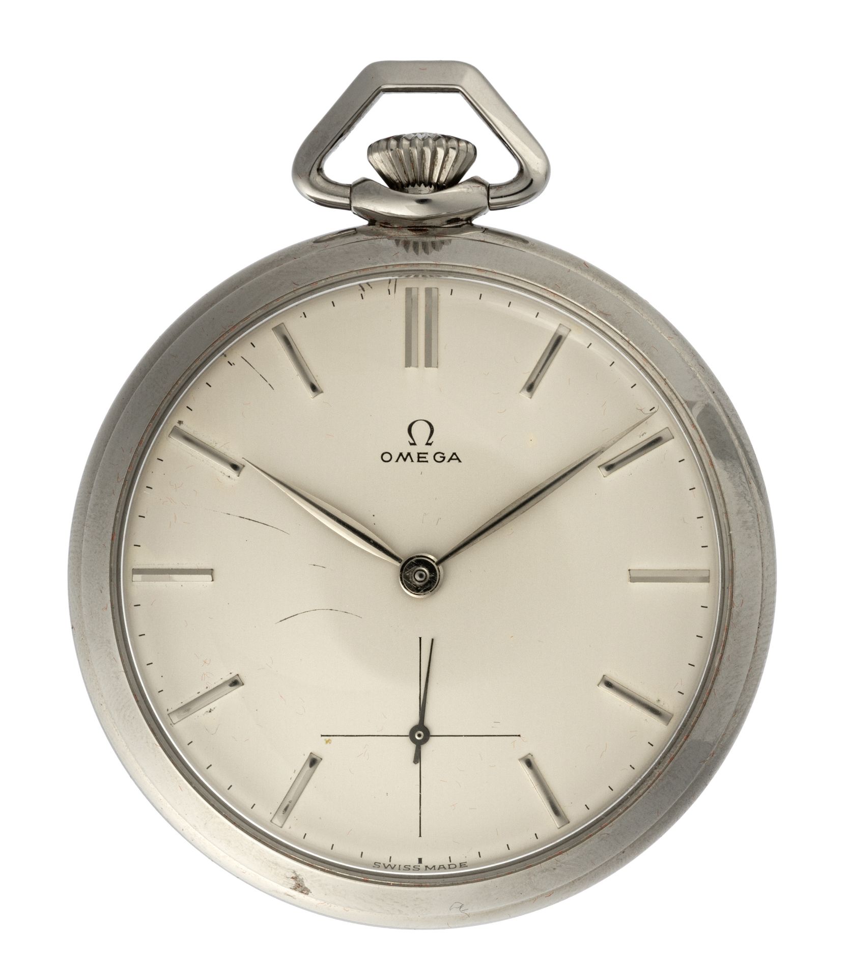 OMEGA POCKET WATCH IN STEEL