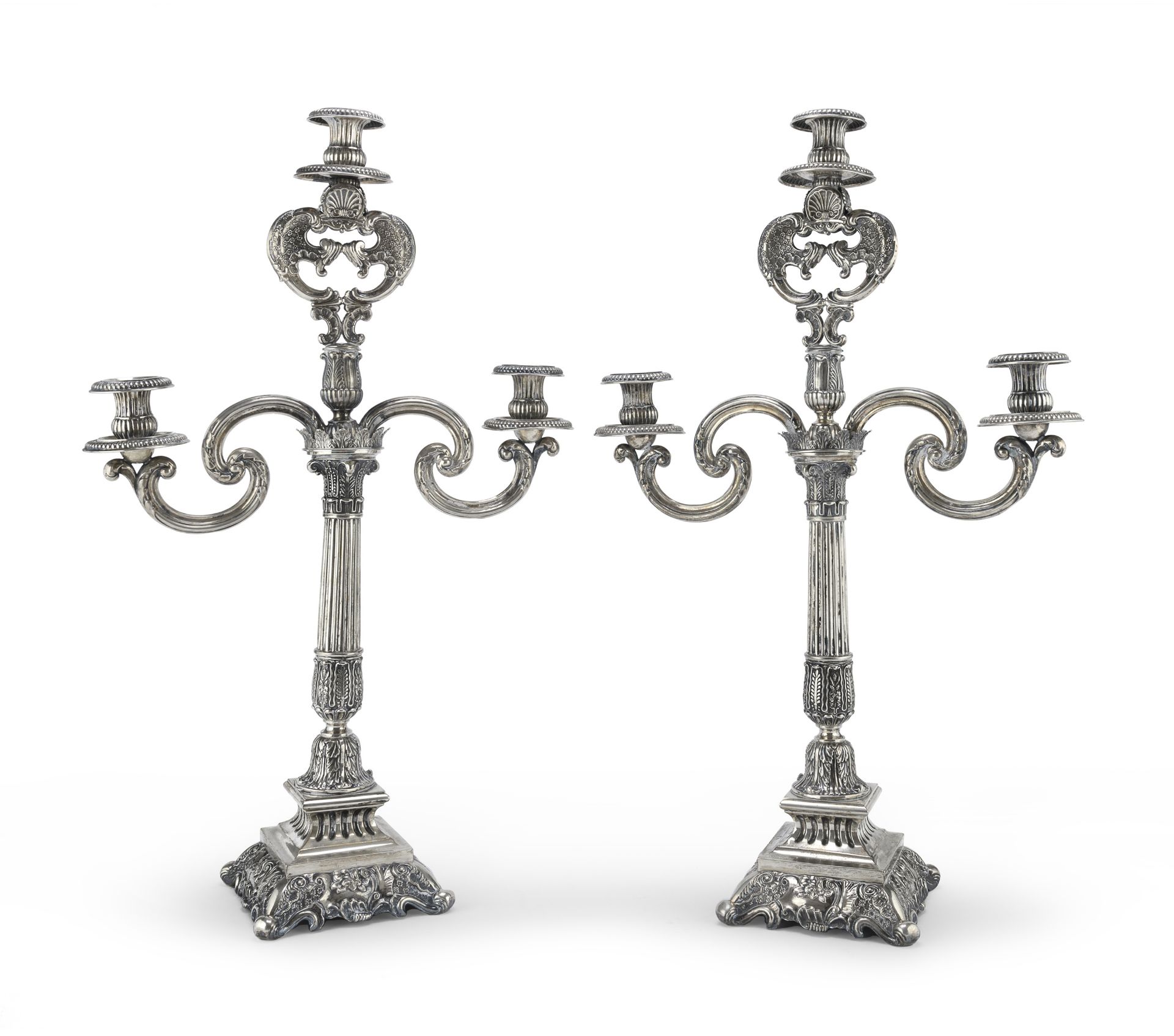 PAIR OF SILVER CANDLESTICKS GERMANY 18th CENTURY