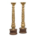 PAIR OF SMALL GILTWOOD COLUMNS LATE 18th CENTURY