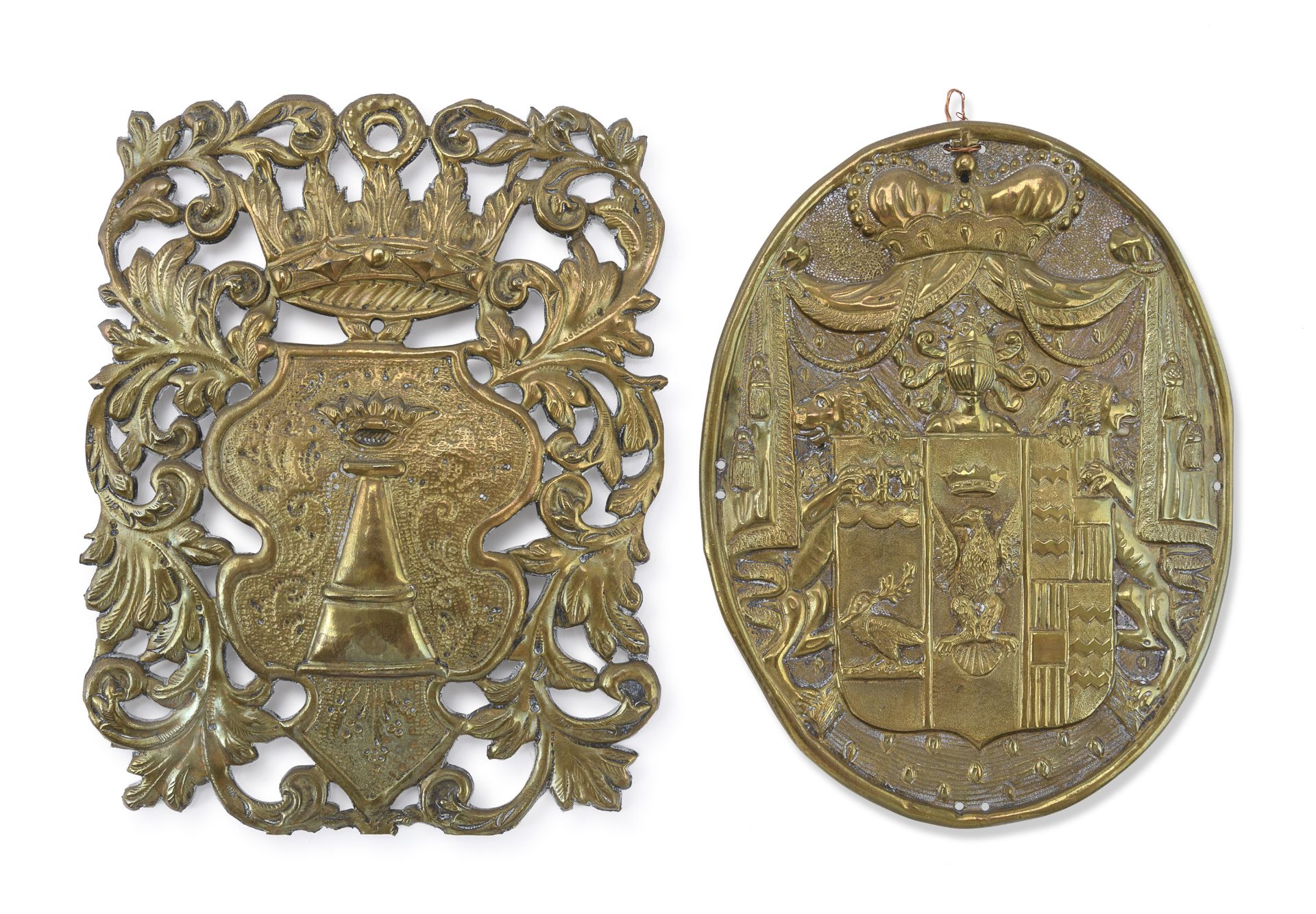 TWO BRASS HOUSE COATS END OF THE 18TH CENTURY